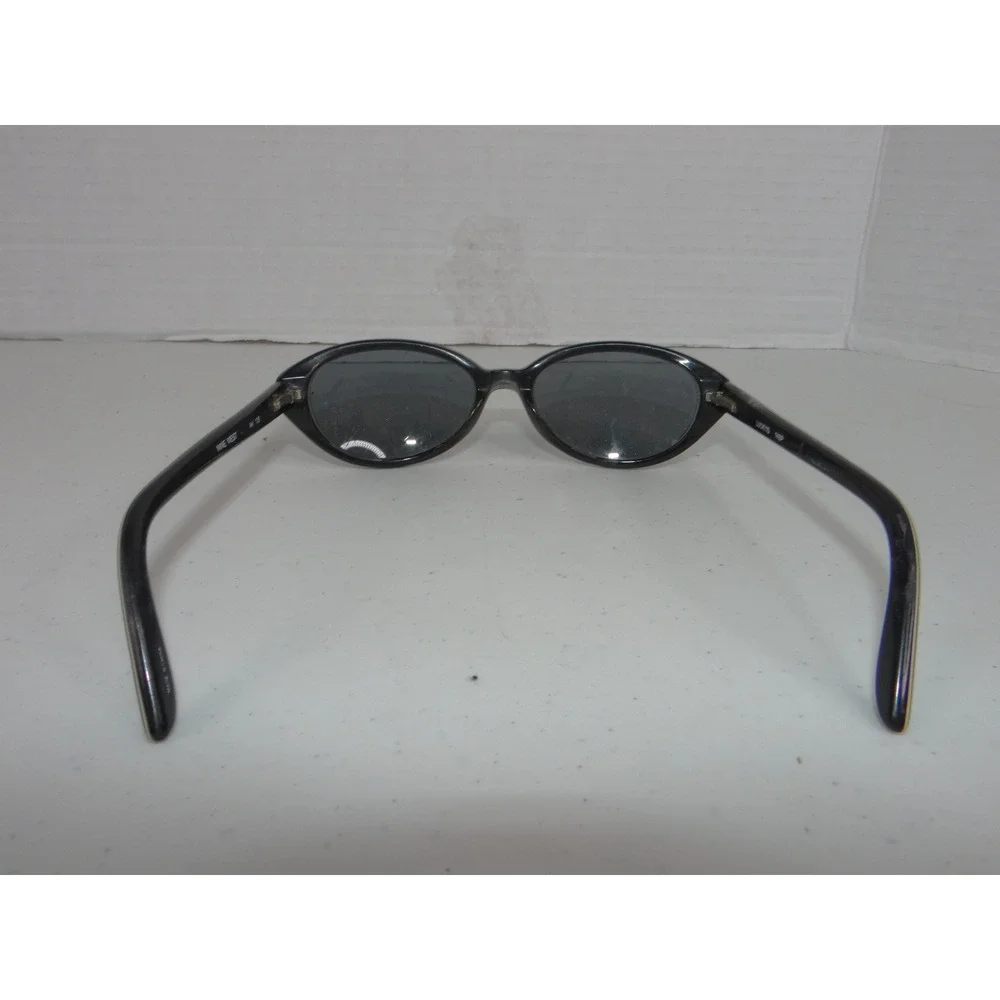 Nine West Lucky/S Sunglasses Black Cream Oval Frame Dark Lens AH 135 1K6P